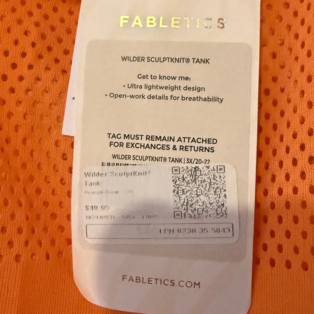 FABLETICS WILDER SCULPKNIT TANK NWT 3X - Picture 3 of 4